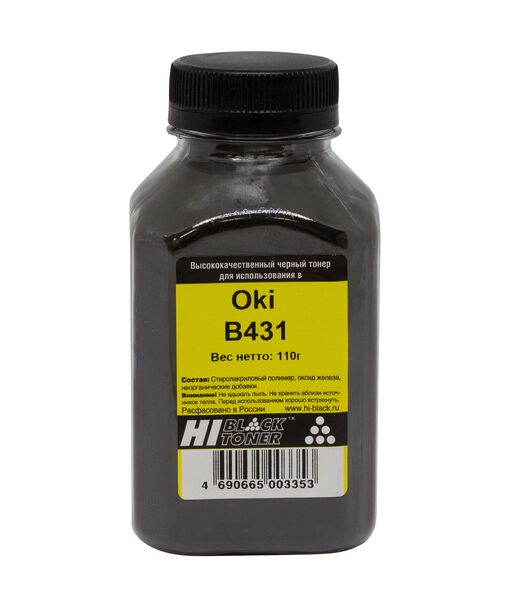 Тонер Hi-Black для OKI B431 чёрный 110 г банка