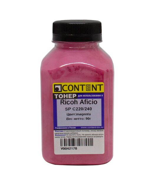 Тонер Content для Ricoh Aficio SP C220/240 пурпурный 90 г банка