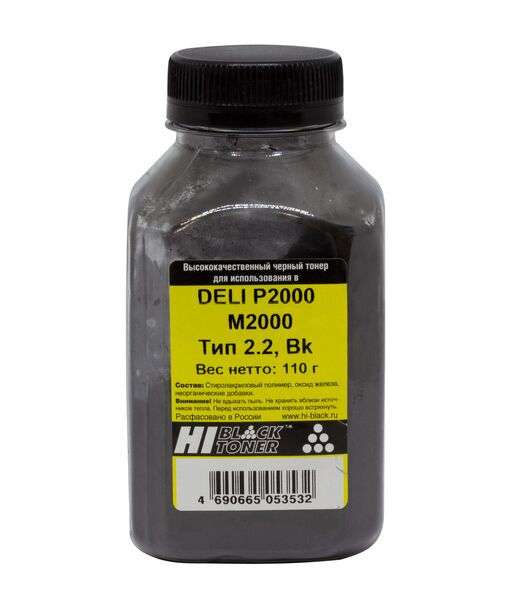 Тонер Hi-Black для Deli P2000/M2000 чёрный 110 г банка