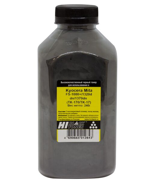 Тонер Hi-Black для Kyocera-Mita Kyocera FS-1000+/1320d/dn чёрный 240 г банка
