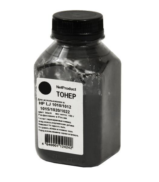 Тонер NetProduct для HP LJ 1010/1012/1015 чёрный 100 г банка
